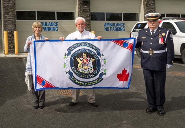 The Very First British Columbia Ambulance Service Honour Guard flag
