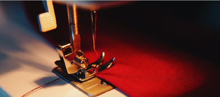 Sewing our Canadian flags